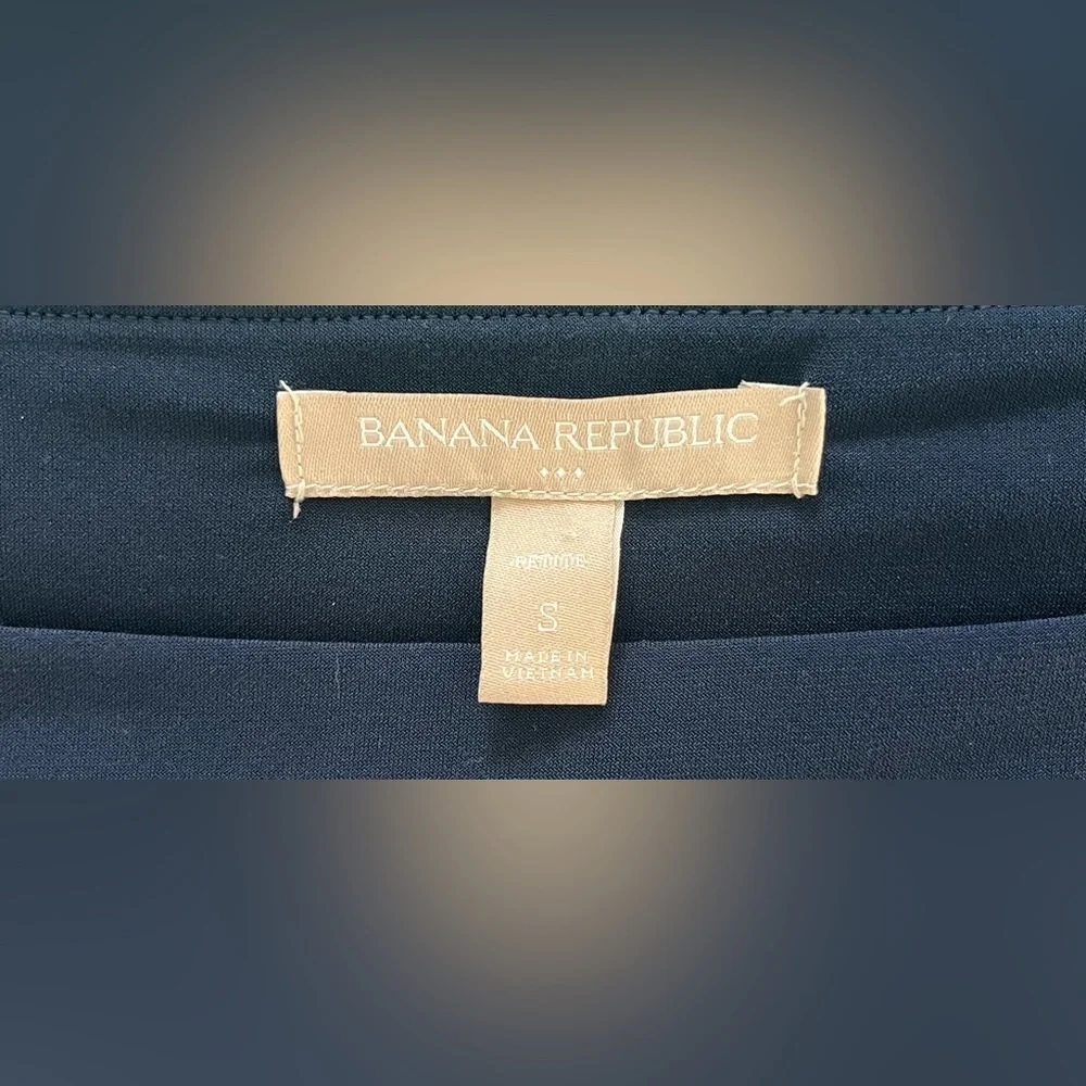 EUC Banana Republic Teal & Navy Retro Boat Neck 3/4 Sleeve Artsy‎ Dress, Small - Picture 6 of 6